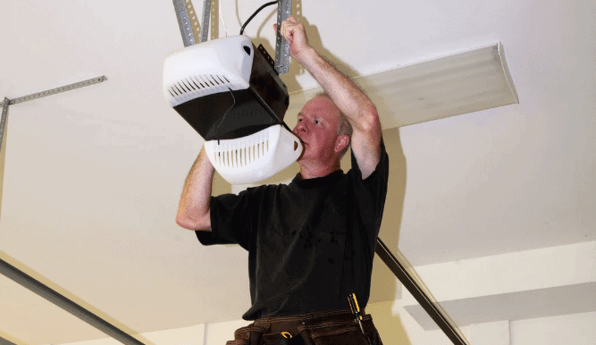 Adjusting a garage door opener