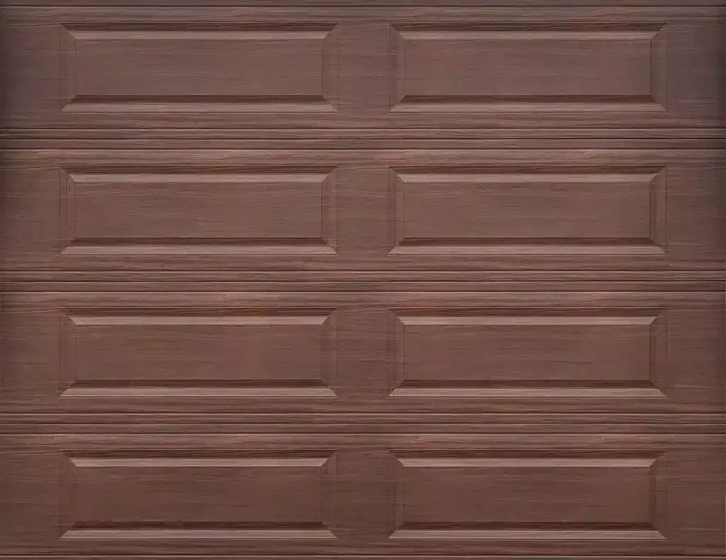 High-quality brown security garage door with reinforced panels and lockable features.
