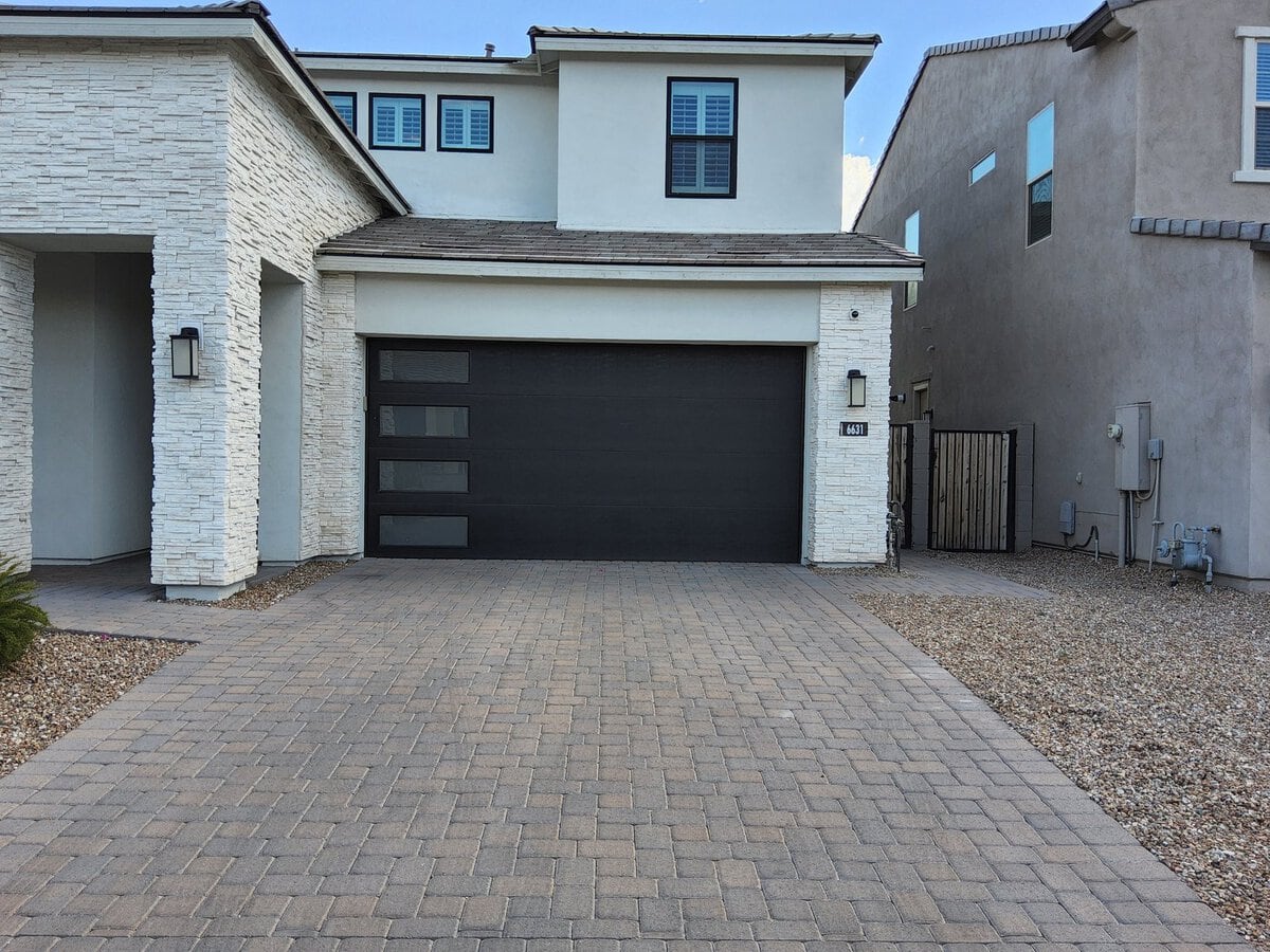 Garage door installation with side windows, North Scottsdale AZ