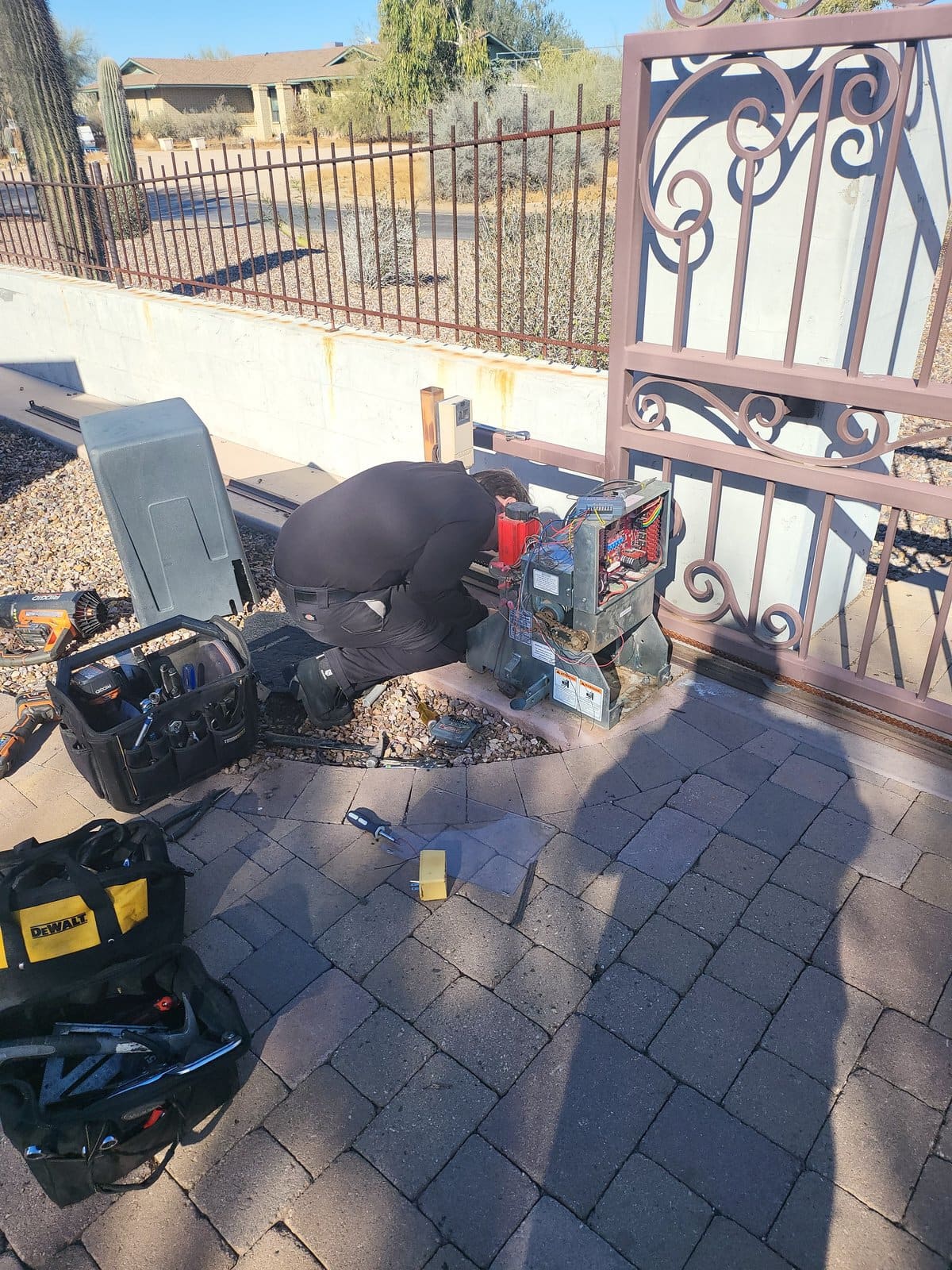 Electric gate operator control board repair in Paradise Valley AZ — circuit boards are the most heat-sensitive component in gate operators