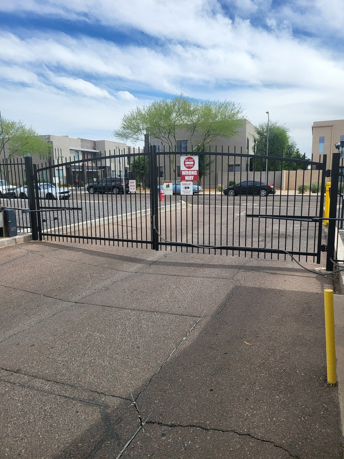 Commercial automatic security gate at apartment complex, Phoenix AZ