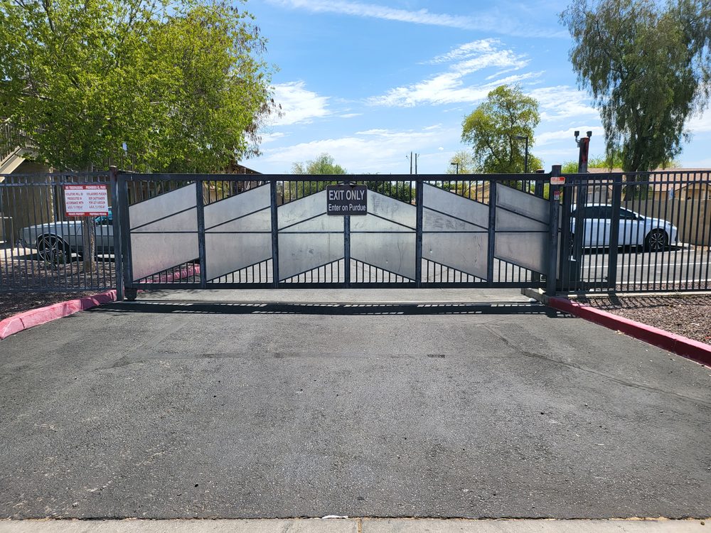 Commercial automatic gate at apartment complex exit, Phoenix AZ