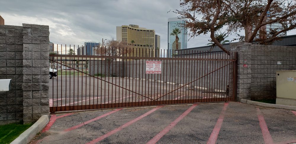 Commercial automatic sliding gate, downtown Phoenix AZ