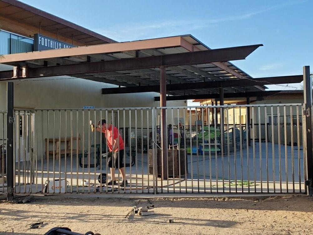 Commercial perimeter fence installation, Scottsdale AZ