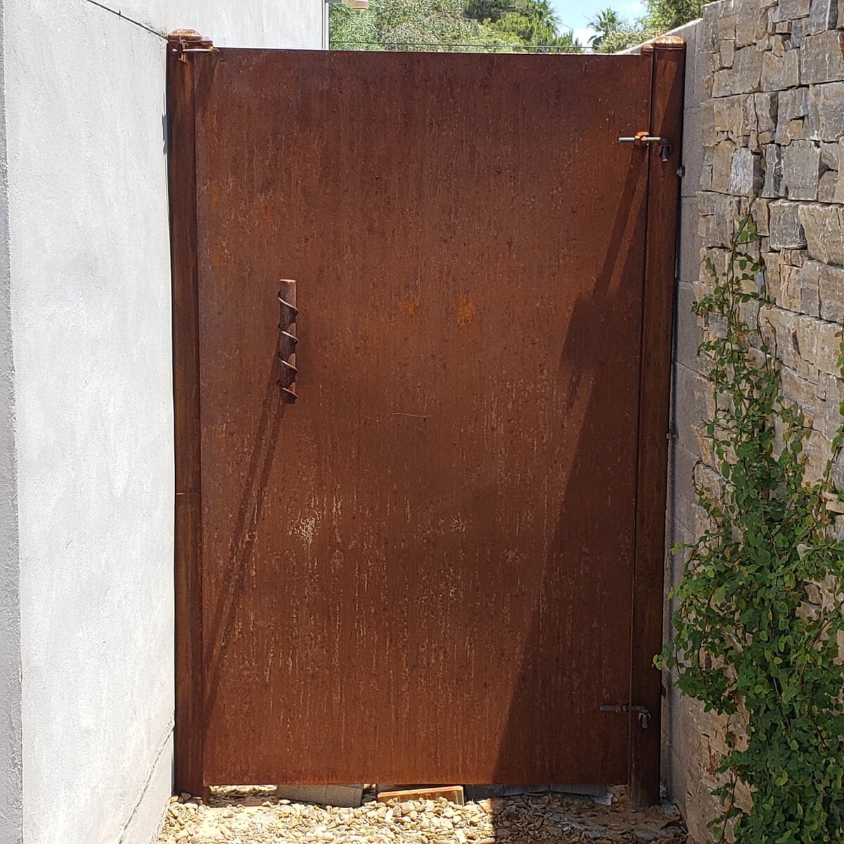 Corten steel pedestrian side gate, Scottsdale AZ