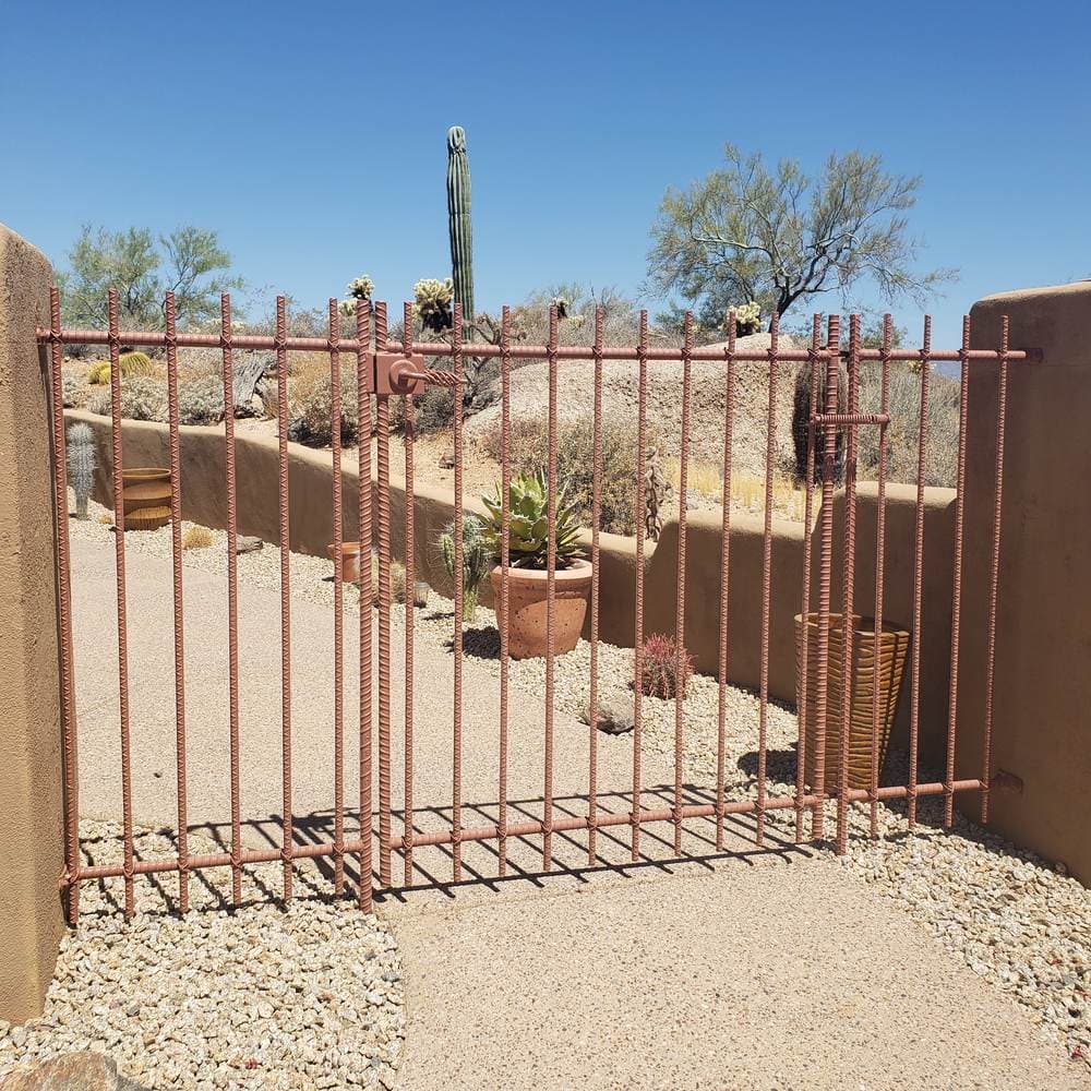 Desert entry gate with succulent landscaping, Scottsdale AZ