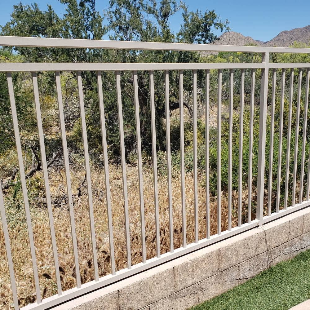 View fence along desert wash, Scottsdale AZ