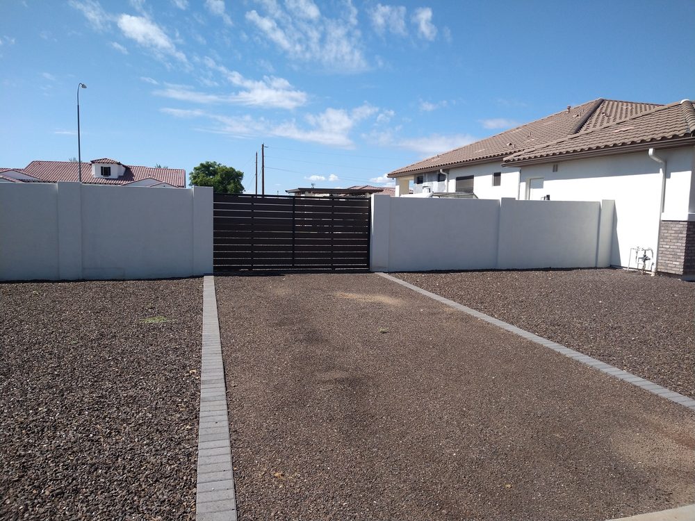 Modern black automatic community gate, Scottsdale AZ