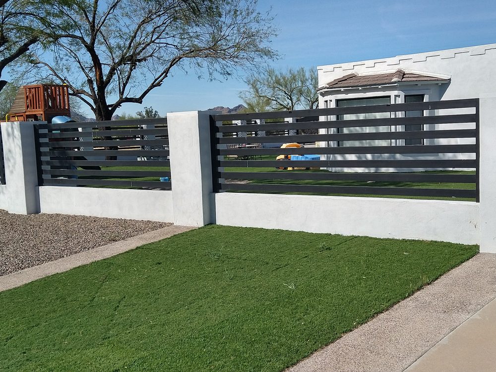 Perimeter view fence installation, Scottsdale AZ
