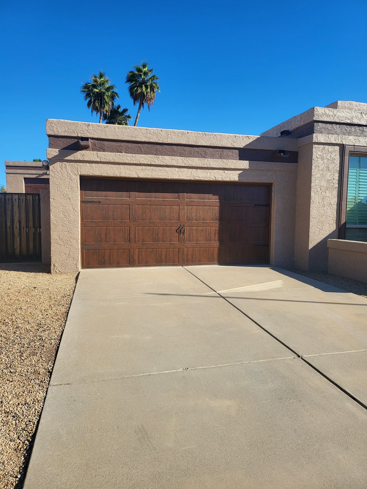 Wood-look garage door installation in Ahwatukee, AZ
