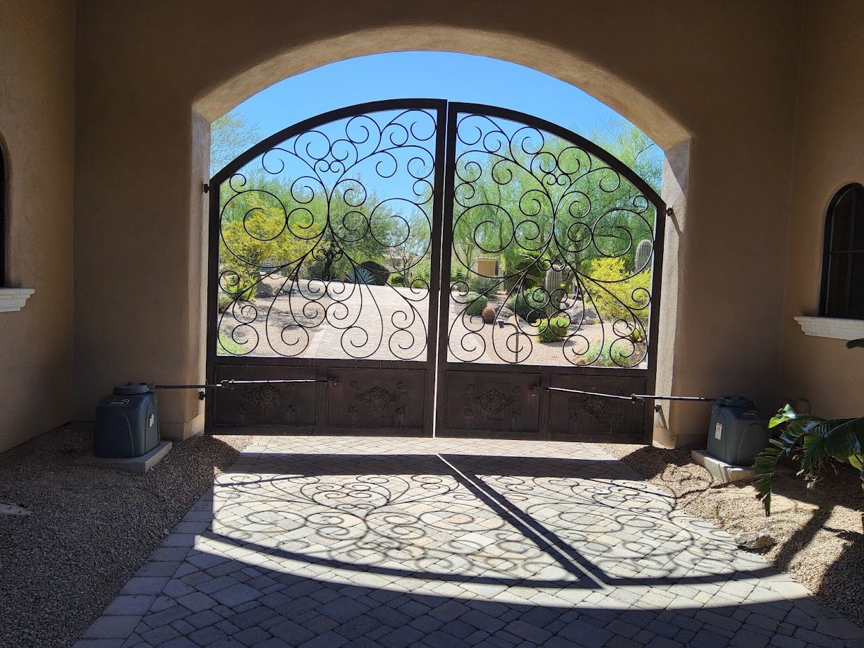 Custom automated gate installation at Scottsdale AZ residence