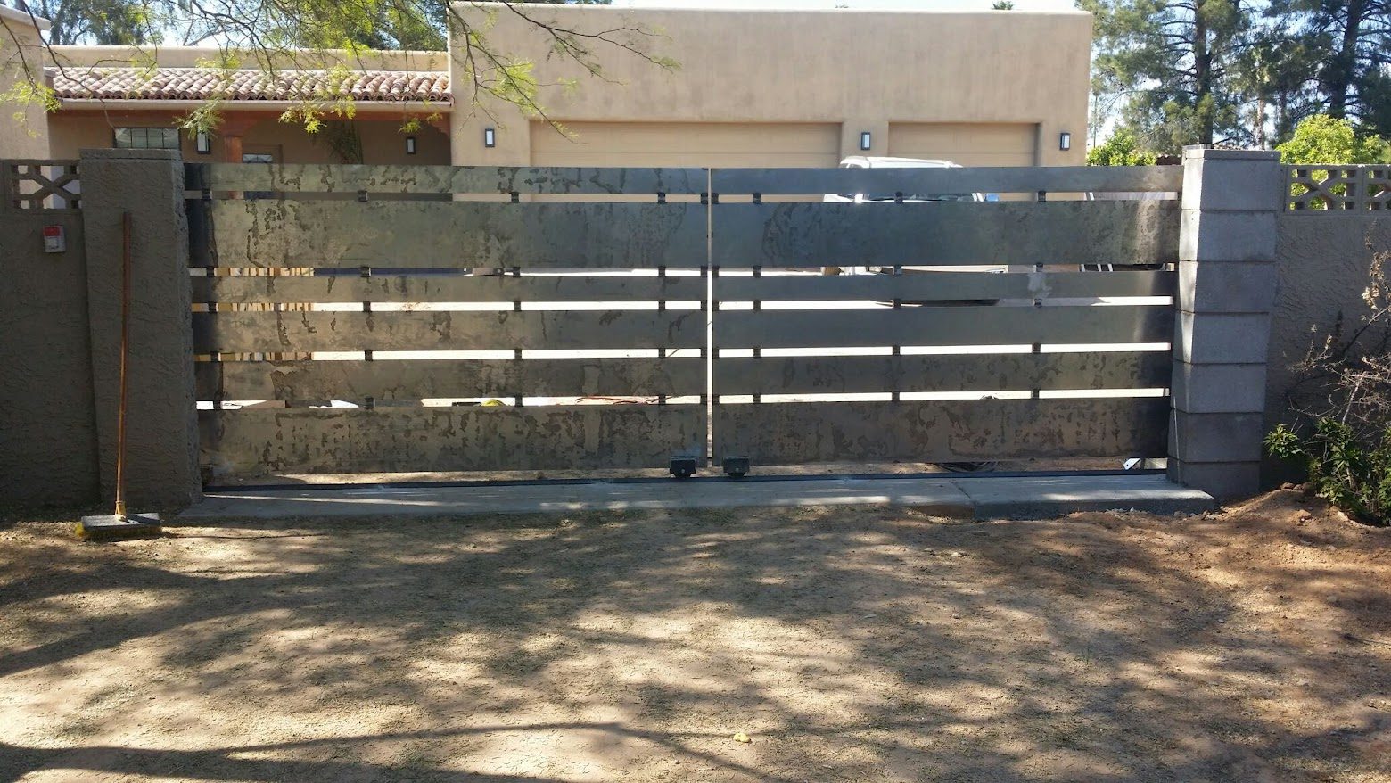 Custom slide driveway gate installation in Scottsdale AZ