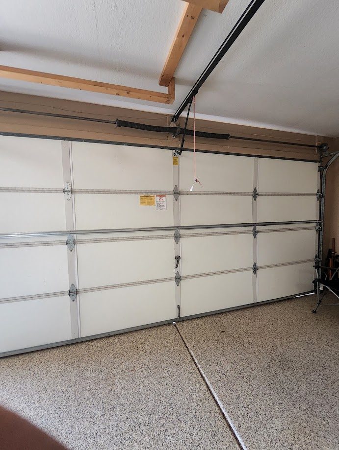 Interior view of garage door after spring replacement Scottsdale AZ