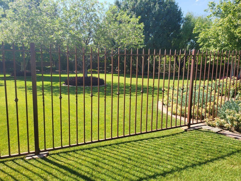 Spear top iron lawn fence, Scottsdale AZ